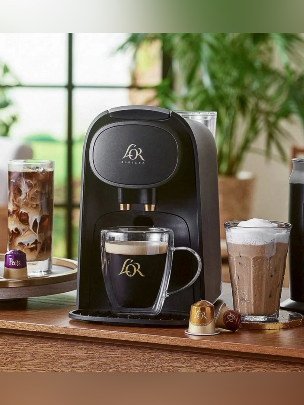 Lor Barista Black Capsule Coffee Machine - Black